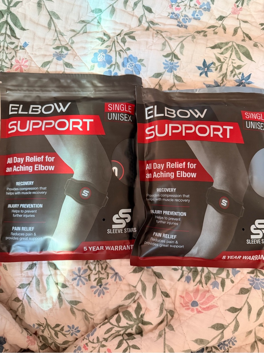 Sleeve Stars Elbow Support Sleeve - Black and Red